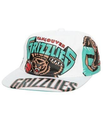 Men's White Vancouver Grizzlies Hardwood Classics In Your Face Deadstock Snapback Hat by MITCHELL&NESS