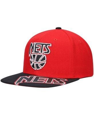 Men's x Lids Red, Black New Jersey Nets Hardwood Classics Reload 3.0 Snapback Hat by MITCHELL&NESS