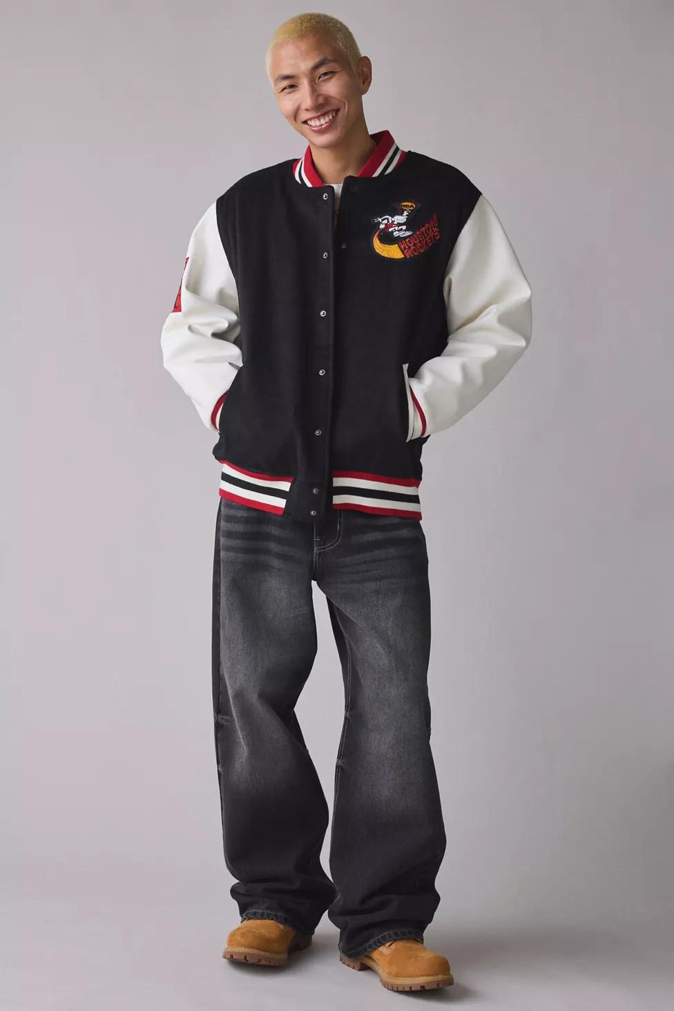 Mitchell & Ness NBA Houston Rockets Day Off Varsity Jacket by MITCHELL&NESS