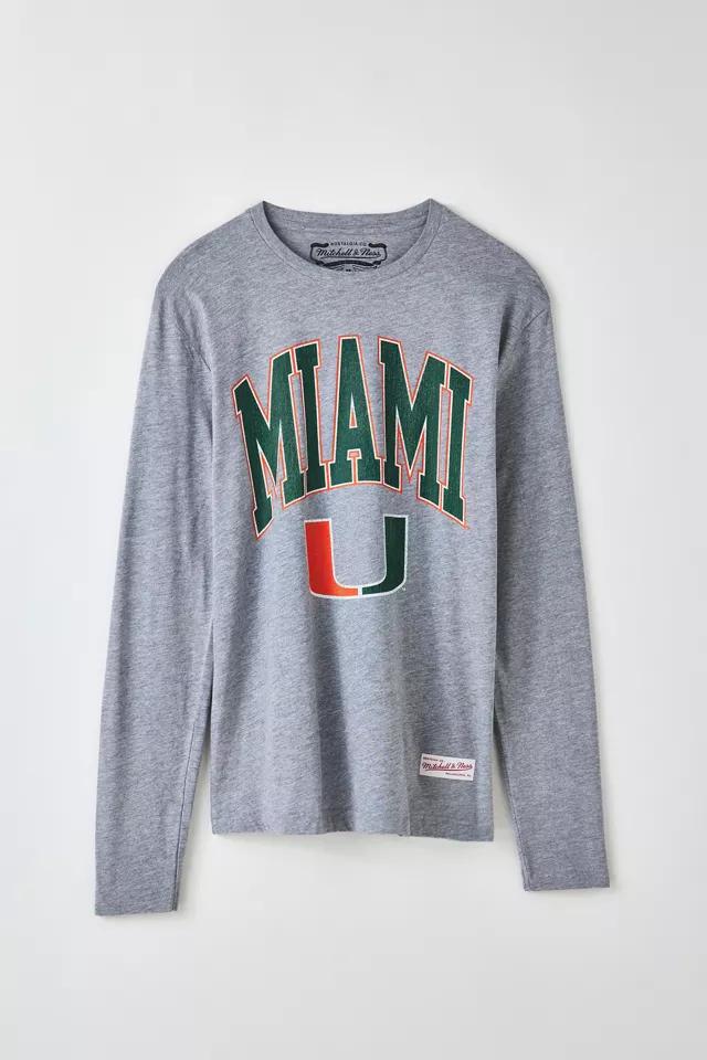 Mitchell & Ness NCAA University Of Miami Arch Logo Long Sleeve Tee by MITCHELL&NESS