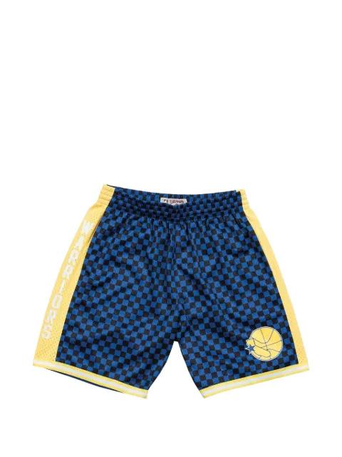 NBA Golden State Warriors checked swingman shorts by MITCHELL&NESS