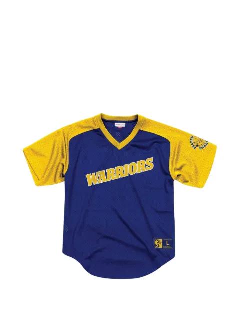 NBA "Golden State Warriors" mesh V-neck T-shirt by MITCHELL&NESS