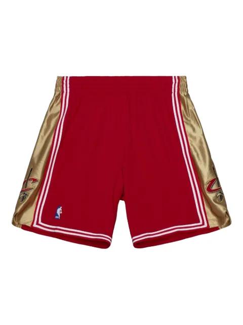 gold-detail road shorts by MITCHELL&NESS