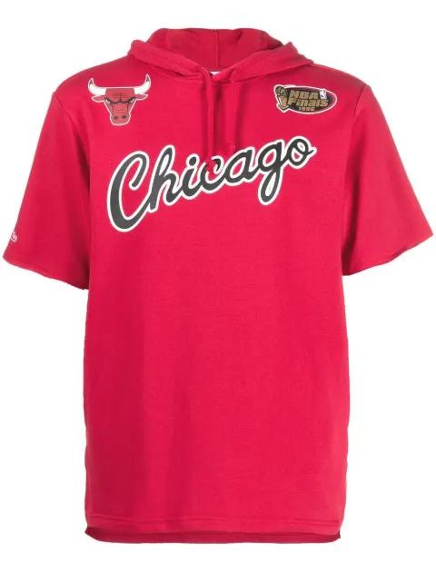 logo-print short-sleeved hoodie by MITCHELL&NESS