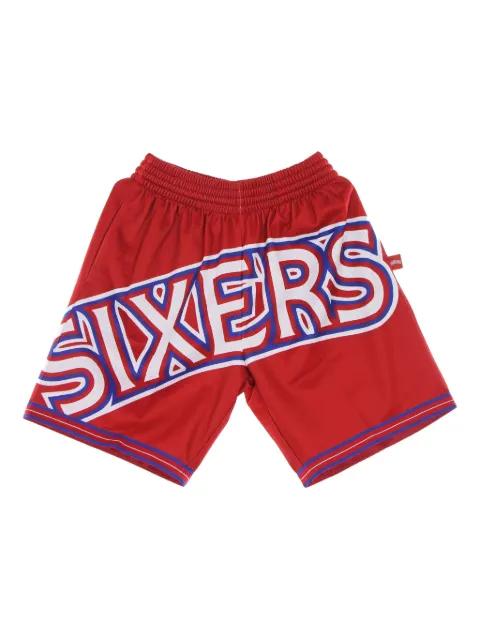 logo-print shorts by MITCHELL&NESS