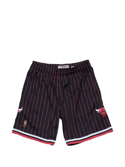 striped logo shorts by MITCHELL&NESS