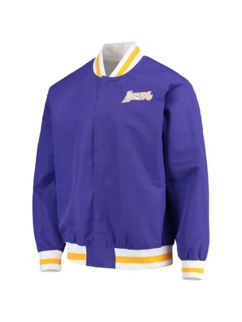 x NBA x Los Angeles Lakers 75th Anniversary ribbed logo bomber jacket by MITCHELL&NESS