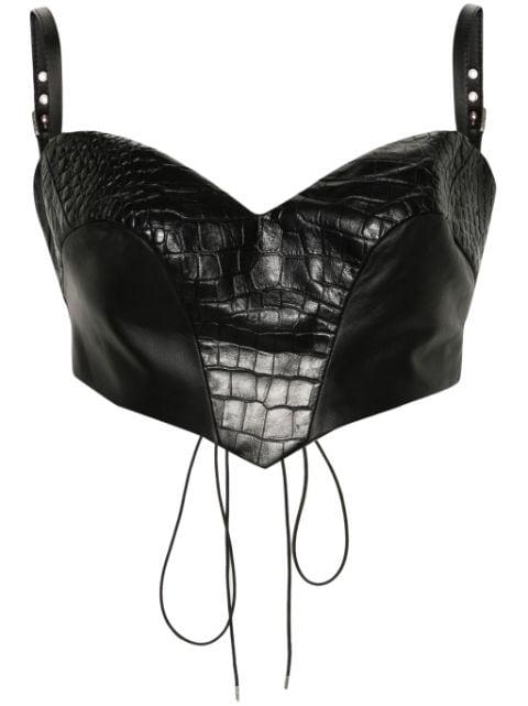 croc-effect leather top by MITILIANE COUTURE