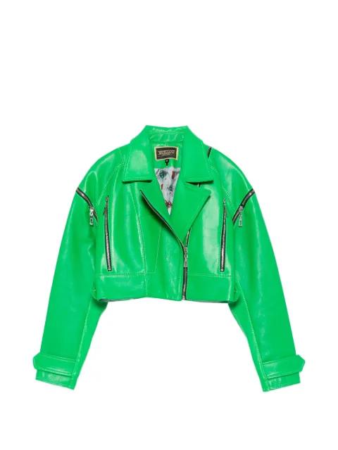 detachable-sleeve leather jacket by MITILIANE COUTURE