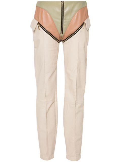 leather-panelled zipped trousers by MITILIANE COUTURE