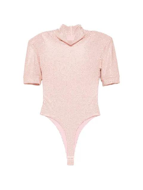 rhinestone-embellished short-sleeve bodysuit by MITILIANE COUTURE