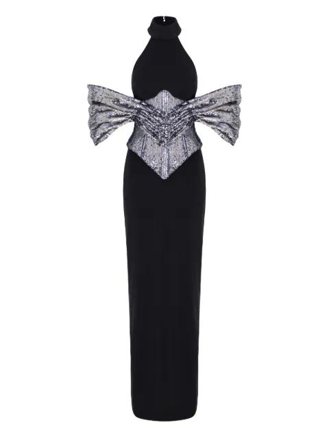 sequin-corset maxi dress by MITILIANE COUTURE