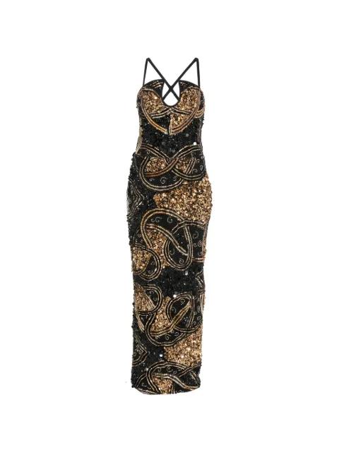 sequin-embellished embroidered dress by MITILIANE COUTURE