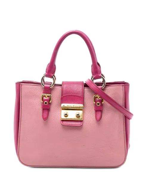 2010-2025 Bicolor Goatskin Madras satchel by MIU MIU 