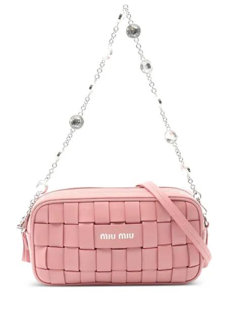 2010-2025 Lambskin Intreccio Crystal shoulder bag by MIU MIU 