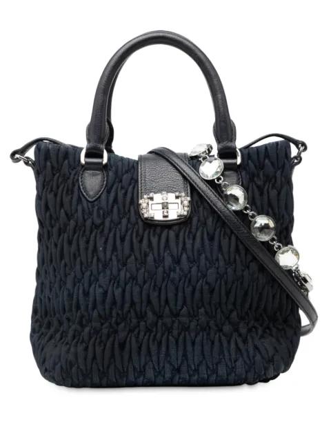 2010-2025 Matelasse Denim Crystal satchel by MIU MIU 