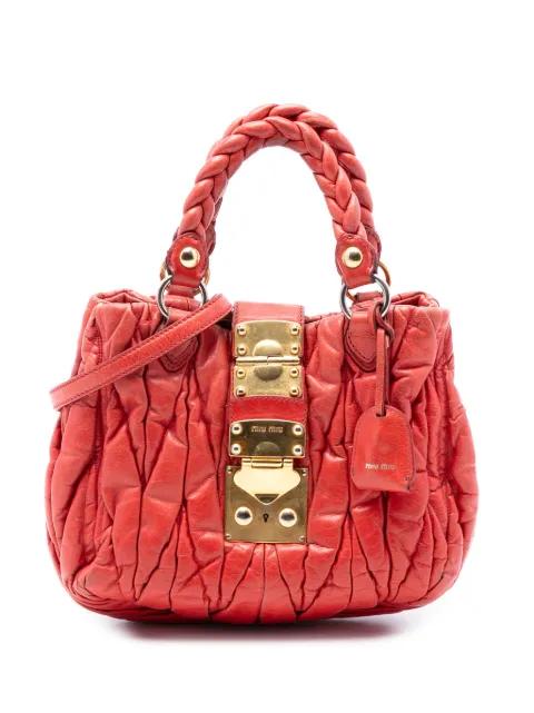 2010-2025 Matelasse Lux Lambskin Bauletto Aperto satchel by MIU MIU 