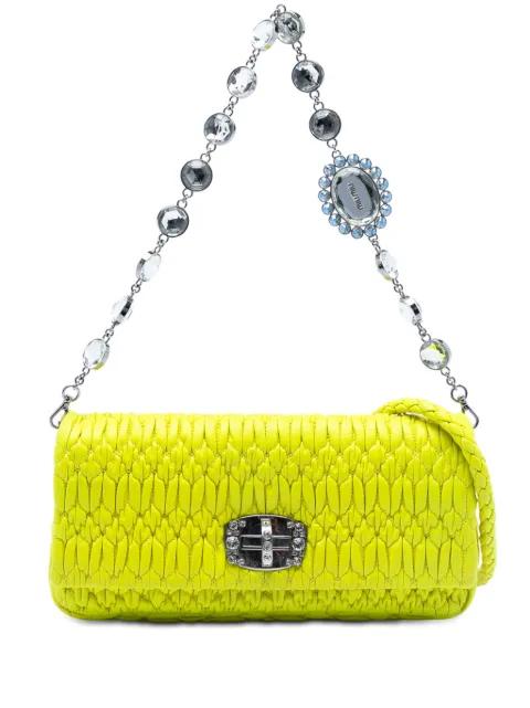 2010-2025 Matelasse Nappa Crystal Chain satchel by MIU MIU 