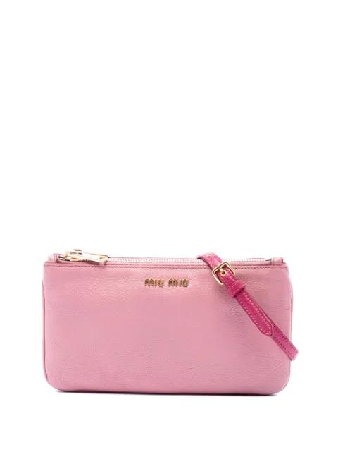 2010-2026 Bicolor Goatskin Madras Double Zip crossbody bag by MIU MIU 