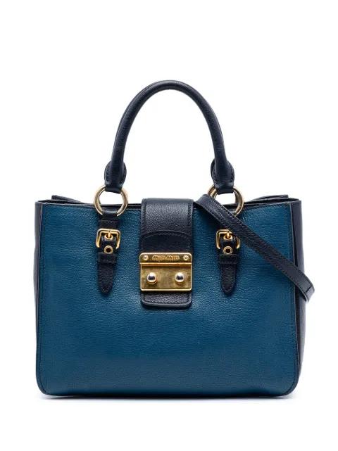 2010-2026 Bicolor Goatskin Madras satchel by MIU MIU 
