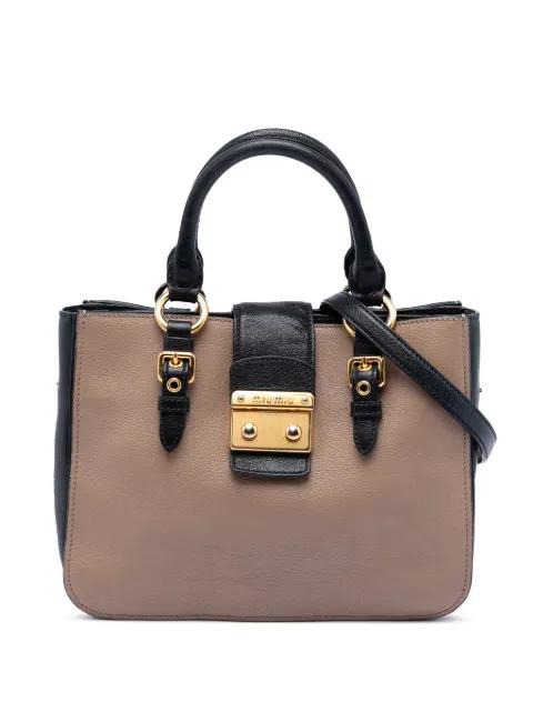 2010-2026 Bicolor Goatskin Madras satchel by MIU MIU 