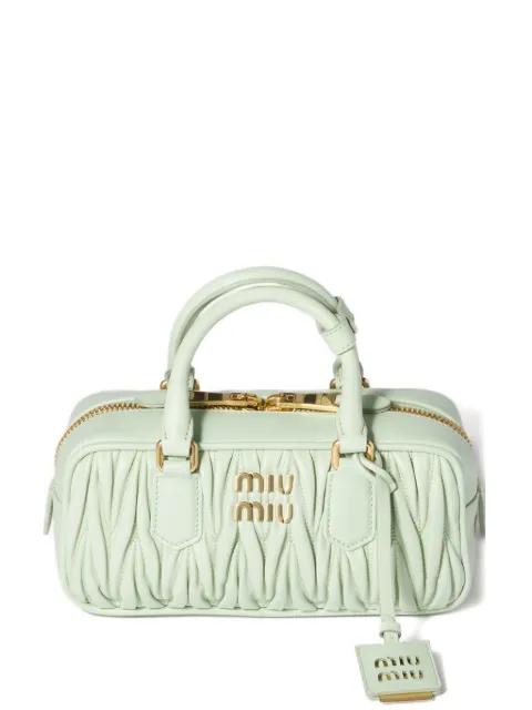 Arcadie matelassé leather tote bag by MIU MIU
