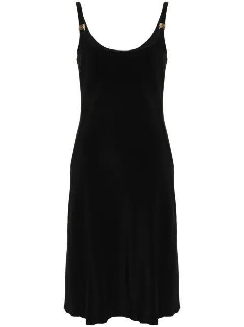 Cady logo-plaque midi dress by MIU MIU