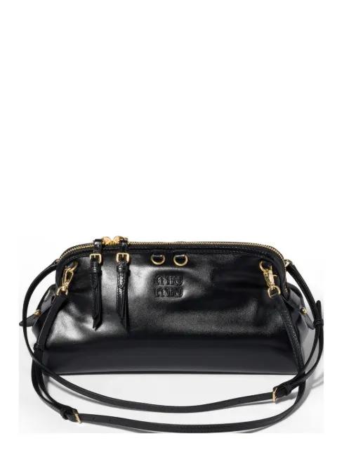 Caprice shiny leather clutch by MIU MIU