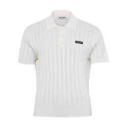Cashmere and silk polo shirt-style sweater by MIU MIU