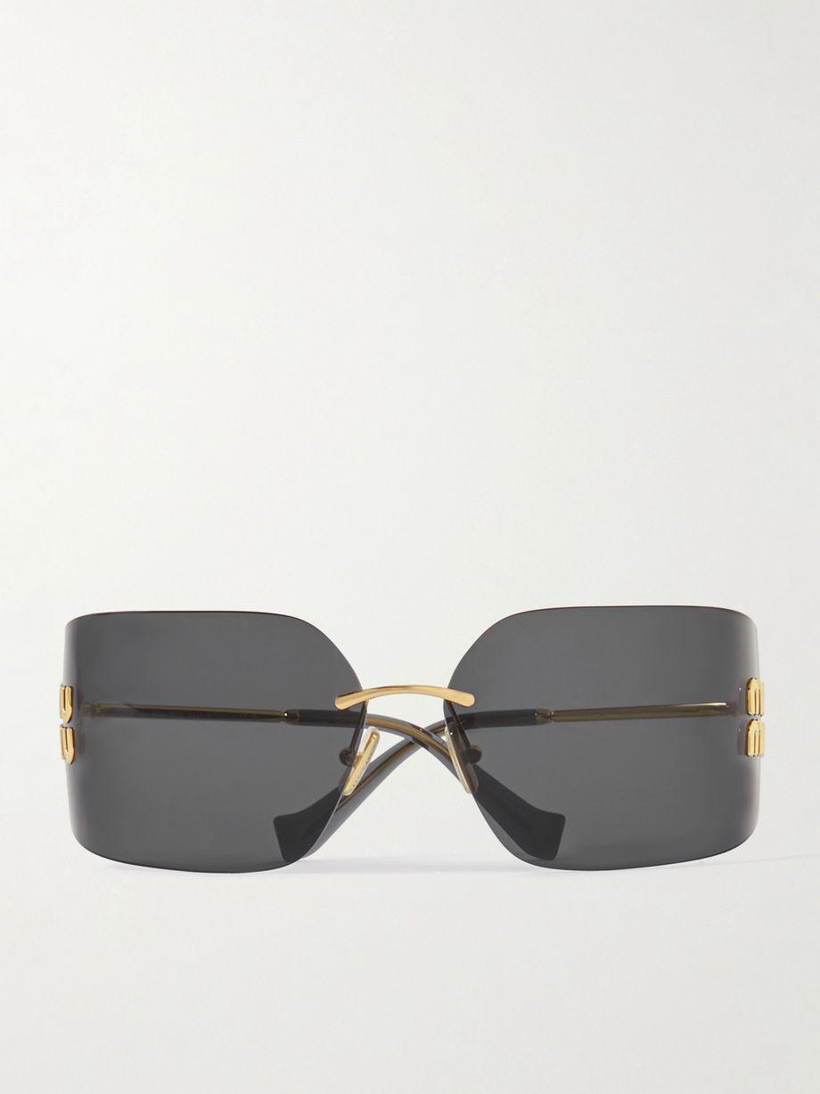 D-frame gold-tone sunglasses by MIU MIU