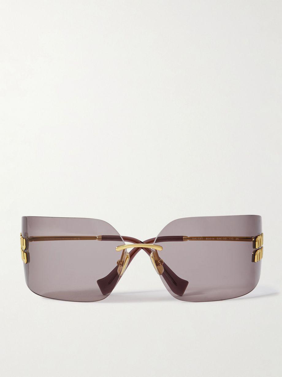 D-frame gold-tone sunglasses by MIU MIU