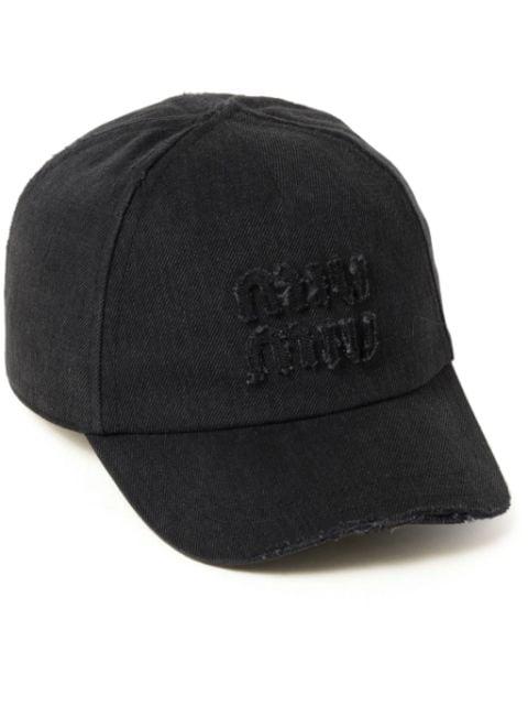Denim baseball cap by MIU MIU