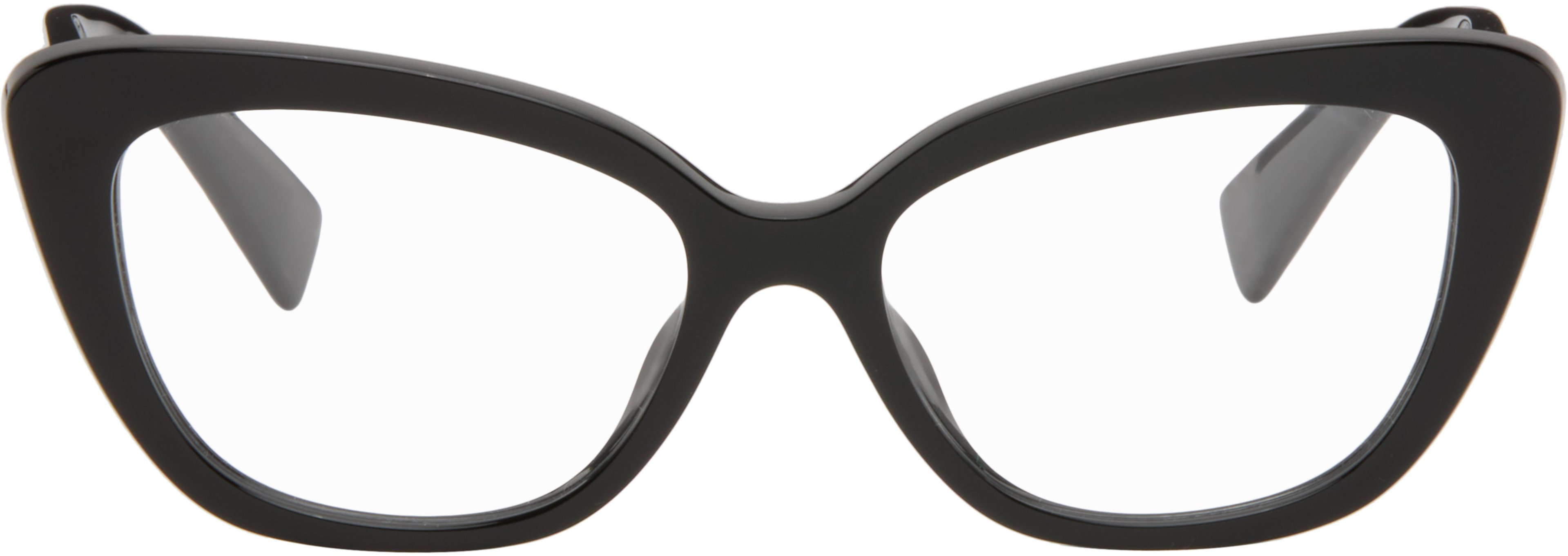 Black Irreverently Sophistcated Cateye Glasses by MIU MIU EYEWEAR
