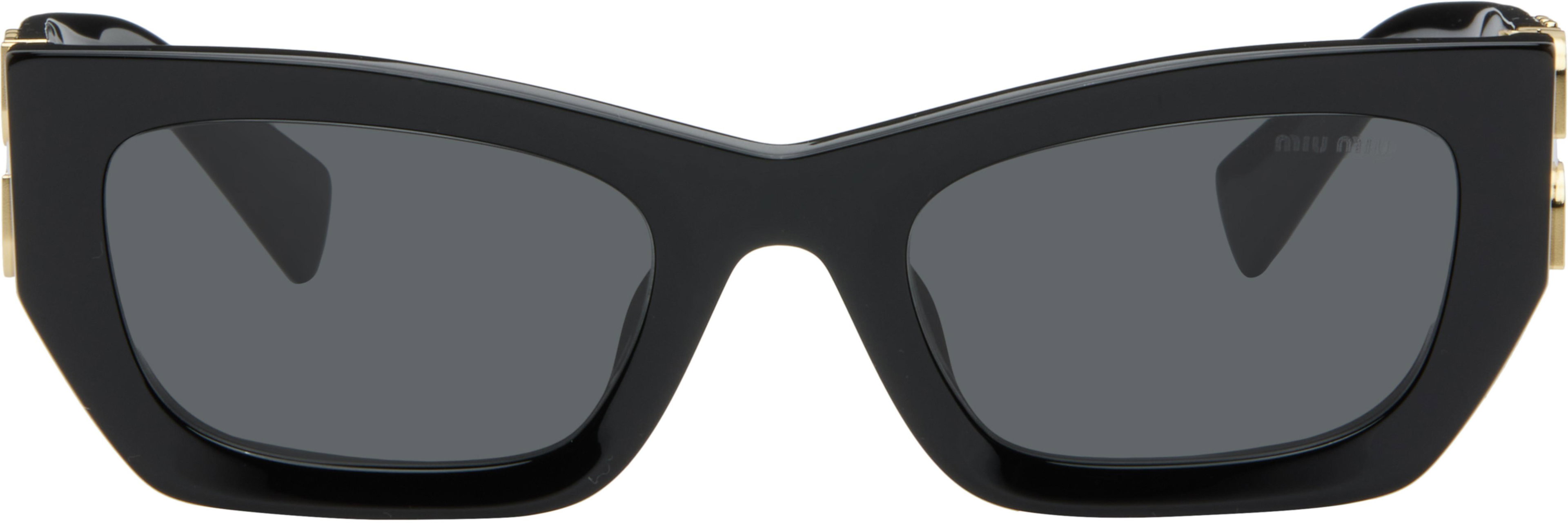 Black Miu Glimpse Sunglasses by MIU MIU EYEWEAR