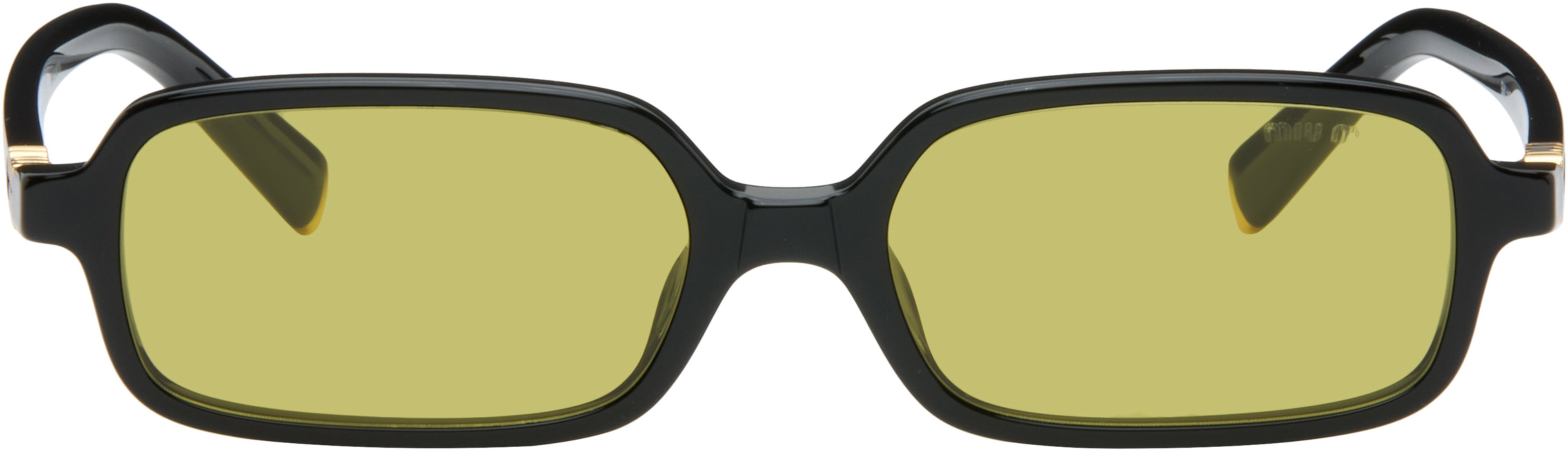 Black Miu Regard Sunglasses by MIU MIU EYEWEAR
