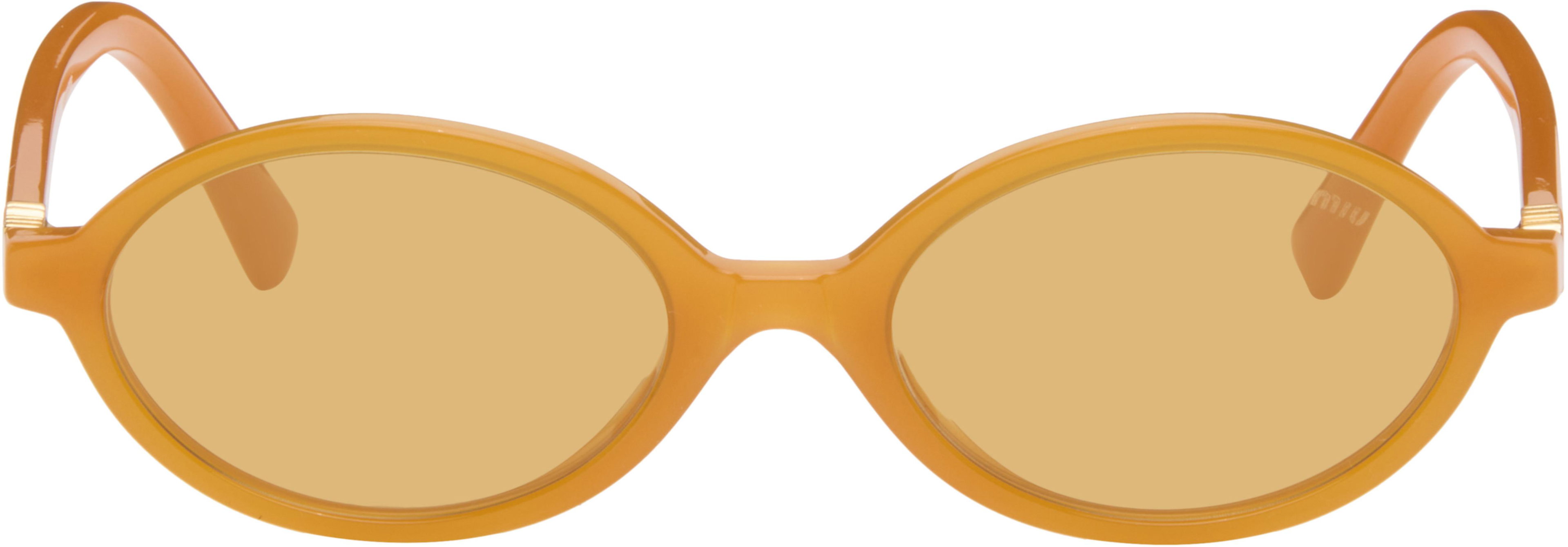 Orange Miu Regard Sunglasses by MIU MIU EYEWEAR