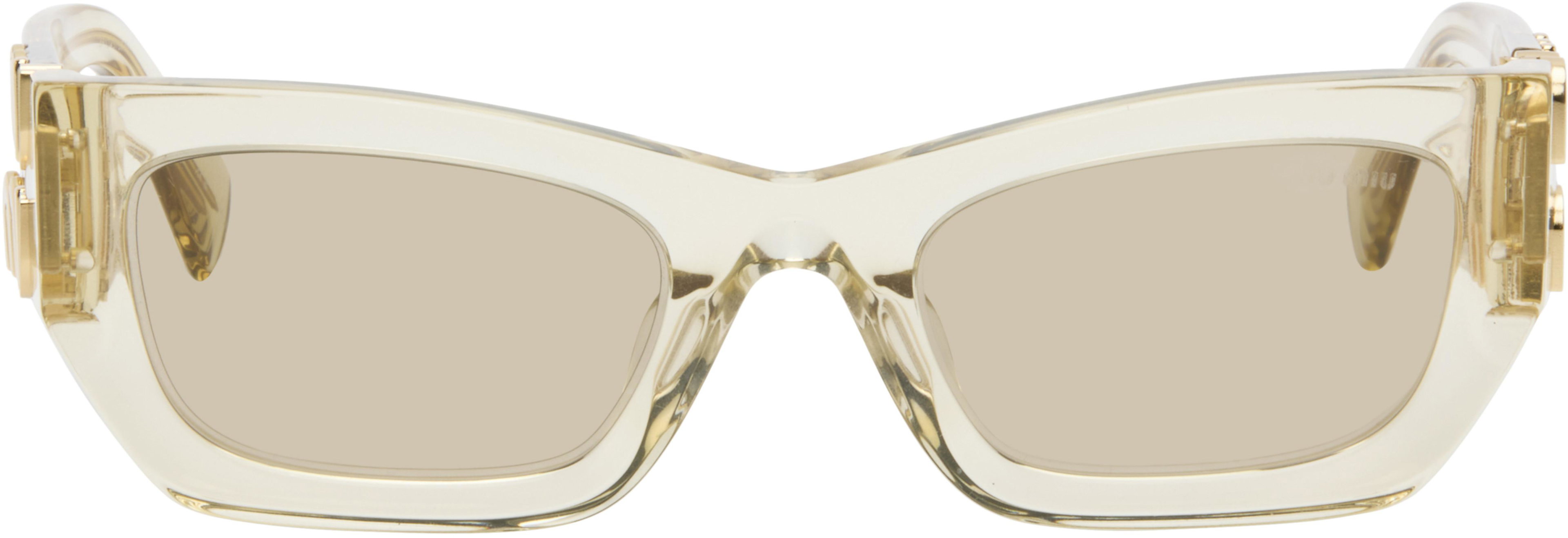 Yellow Miu Glimpse Sunglasses by MIU MIU EYEWEAR