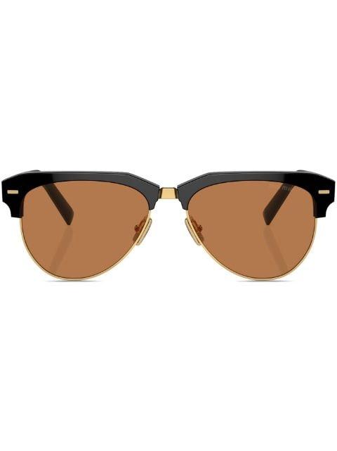 logo-lettering navigator-frame sunglasses by MIU MIU EYEWEAR