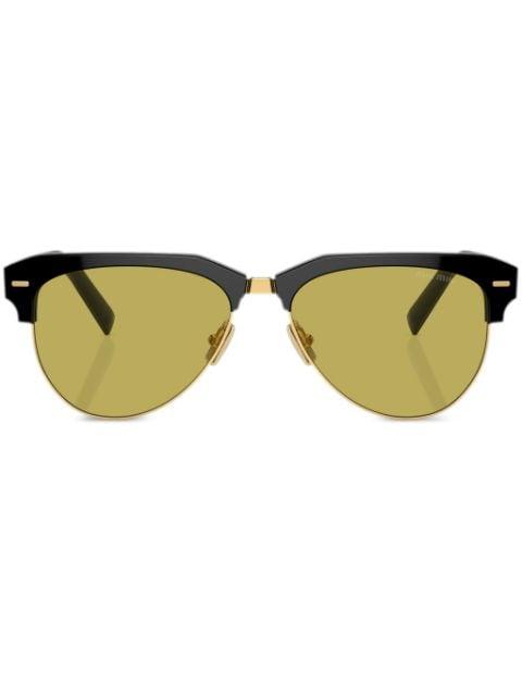 logo-lettering navigator-frame sunglasses by MIU MIU EYEWEAR