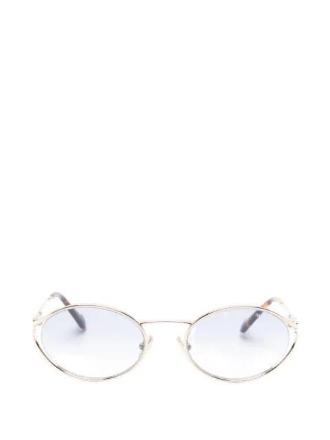 logo-plaque oval-frame sunglasses by MIU MIU EYEWEAR