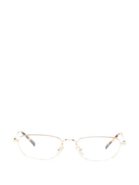 logo-plaque rectangle-frame glasses by MIU MIU EYEWEAR