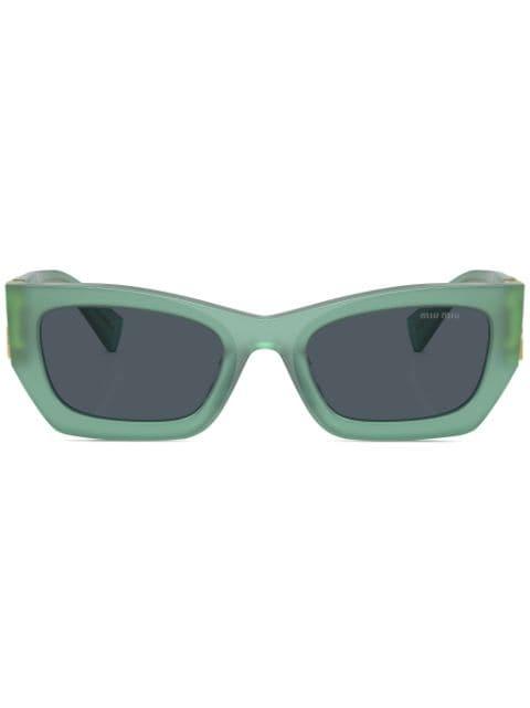 logo-plaque rectangle-frame sunglasses by MIU MIU EYEWEAR
