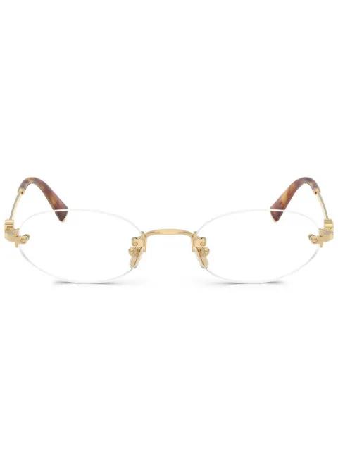 logo-plaque round-frame glasses by MIU MIU EYEWEAR