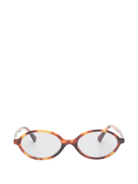 tortoiseshell-effect oval-frame sunglasses by MIU MIU EYEWEAR