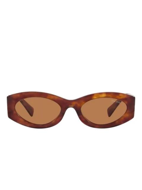 tortoiseshell oval-frame sunglasses by MIU MIU EYEWEAR