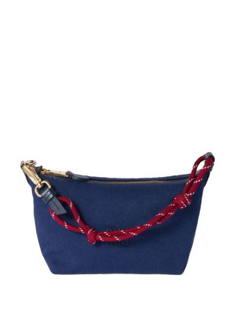 Gabardine logo-embroidered shoulder bag by MIU MIU