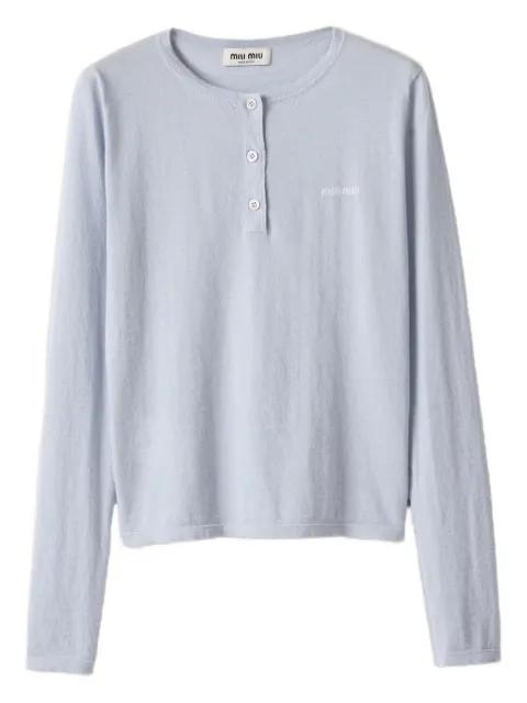 Henley cashmere T-shirt by MIU MIU
