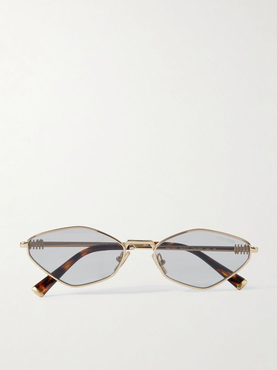 Hexagon-frame gold-tone sunglasses by MIU MIU
