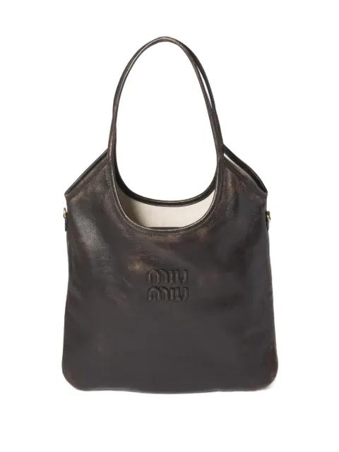 Ivy leather tote bag by MIU MIU