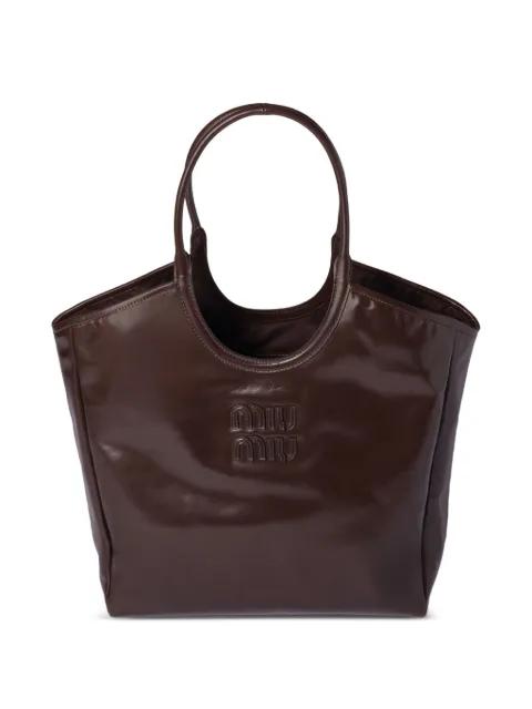 Ivy leather tote bag by MIU MIU